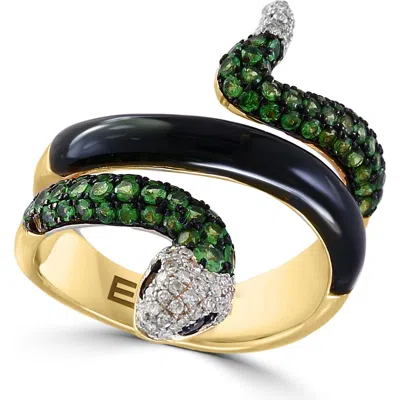 Effy 14k Gold Diamond & Tsavorite Snake Coil Ring