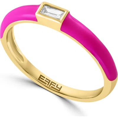 Effy 14k Gold Diamond Enamel Band Ring In Multi