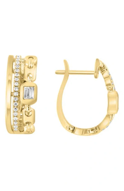 Effy 14k Gold Diamond Hoop Earrings In Yellow Gold