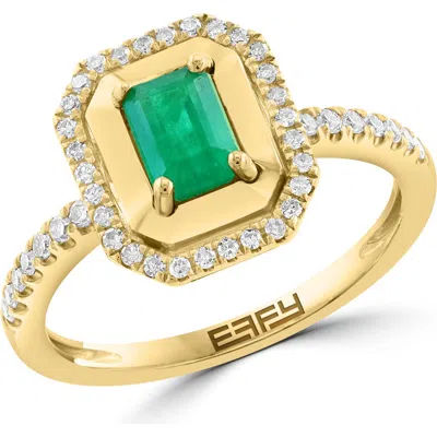 Effy 14k Gold Emerald & Diamond Pavé Ring