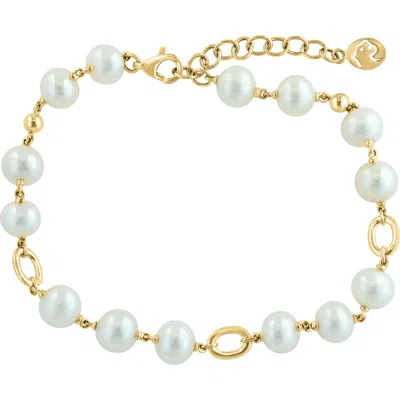 Effy 14k Gold Freshwater Pearl Bracelet In Gold/pearl