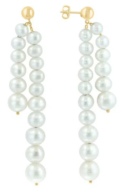 Effy 14k Gold Freshwater Pearl Drop Earrings In White