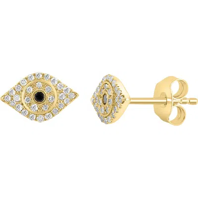 Effy 14k Gold Plated Diamond Evil Eye Stud Earrings
