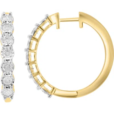 Effy 14k Gold Plated Diamond Hoop Earrings In Multi