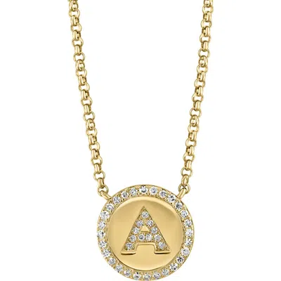 Effy 14k Gold Plated Diamond Initial Pendant Necklace In Multi