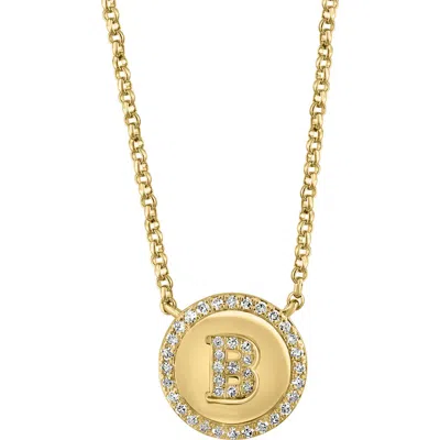 Effy 14k Gold Plated Diamond Initial Pendant Necklace