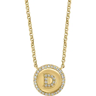 Effy 14k Gold Plated Diamond Initial Pendant Necklace