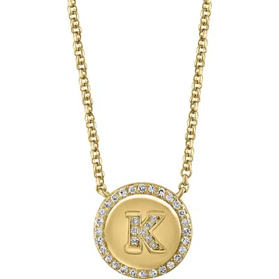 Effy 14k Gold Plated Diamond Initial Pendant Necklace In Multi