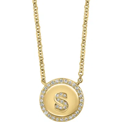 Effy 14k Gold Plated Diamond Initial Pendant Necklace