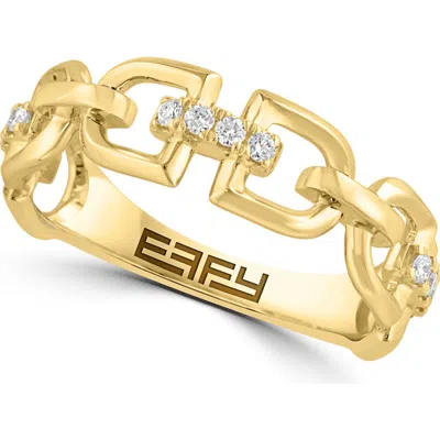 Effy 14k Gold Plated Diamond Link Band Ring
