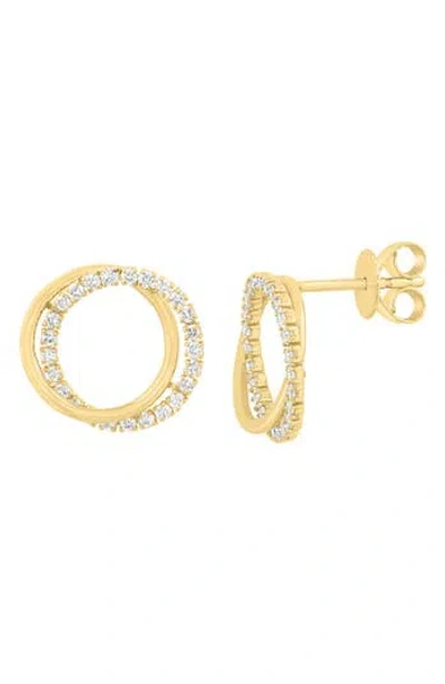 Effy 14k Gold Plated Pavé Lab Grown Diamond Hoop Earrings In Pattern