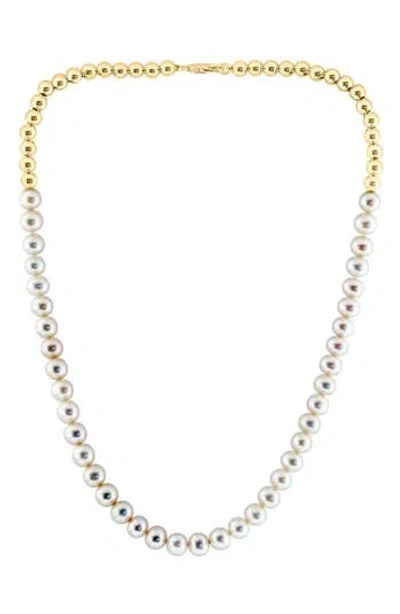 Effy 14k Gold Plated Sterling Silver 7.5–8mm Freshwater Pearl Ball Chain Necklace