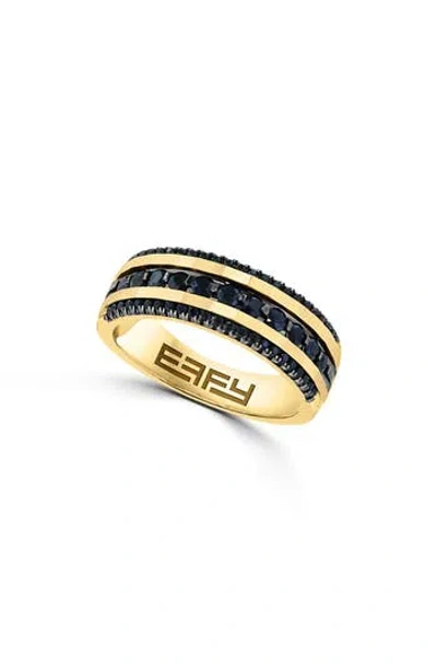 Effy 14k Gold Plated Sterling Silver Black Sapphire Band Ring