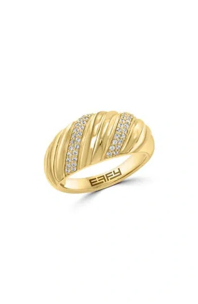 Effy 14k Gold Plated Sterling Silver Cubic Zirconia Dome Ring