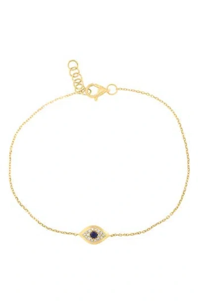 Effy 14k Gold Plated Sterling Silver Diamond & Sapphire Evil Eye Bracelet