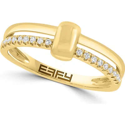 Effy 14k Gold Plated Sterling Silver Diamond Band Ring
