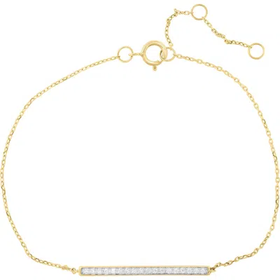 Effy 14k Gold Plated Sterling Silver Diamond Bar Bracelet In Metallic