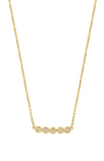 Effy 14k Gold Plated Sterling Silver Diamond Bar Pendant Necklace