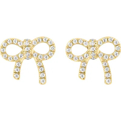 Effy 14k Gold Plated Sterling Silver Diamond Bow Stud Earrings
