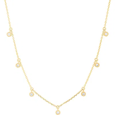Effy 14k Gold Plated Sterling Silver Diamond Charm Frontal Necklace