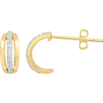 Effy 14k Gold Plated Sterling Silver Diamond Hoop Earrings