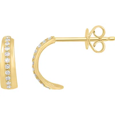 Effy 14k Gold Plated Sterling Silver Diamond Hoop Earrings