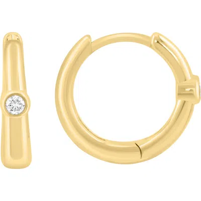 Effy 14k Gold Plated Sterling Silver Diamond Huggie Hoop Earrings