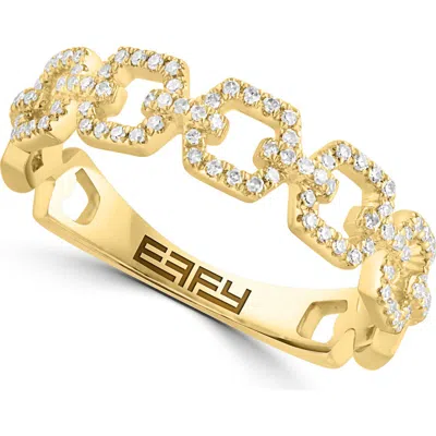 Effy 14k Gold Plated Sterling Silver Diamond Link Band Ring