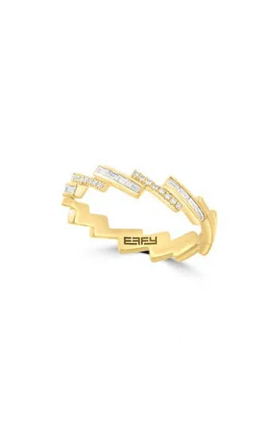 Effy 14k Gold Plated Sterling Silver Diamond Stackable Ring