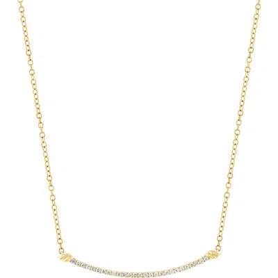 Effy 14k Gold Plated Sterling Silver Lab Grown Diamond Bar Pendant Necklace