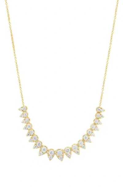 Effy 14k Gold Plated Sterling Silver Lab Grown Diamond Frontal Necklace