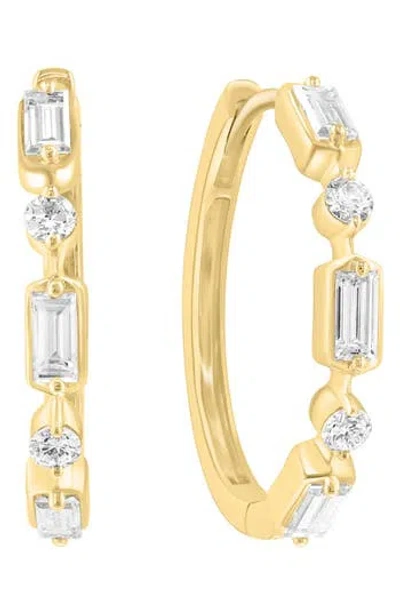 Effy 14k Gold Plated Sterling Silver Lab Grown Diamond Huggie Hoop Earrings