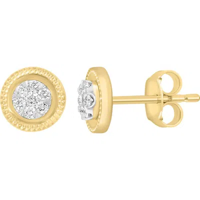 Effy 14k Gold Plated Sterling Silver Pavé Diamond Button Stud Earrings