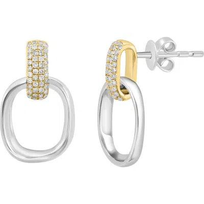 Effy 14k Gold Plated Sterling Silver Pavé Diamond Doorknocker Drop Earrings In Silver Multi