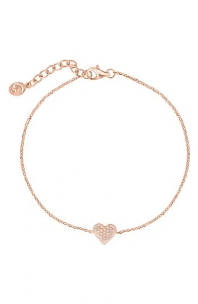Effy 14k Gold Plated Sterling Silver Pavé Diamond Heart Bracelet