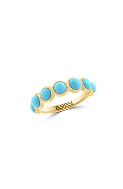 Effy 14k Gold Plated Sterling Silver Turquoise Ring In Pattern