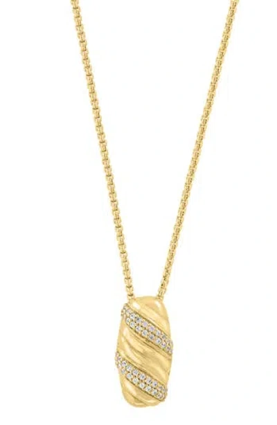 Effy 14k Gold Plated Sterling Silver Zircon Nugget Pendant Necklace