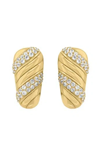 Effy 14k Gold Plated Sterling Silver Zircon Nugget Stud Earrings