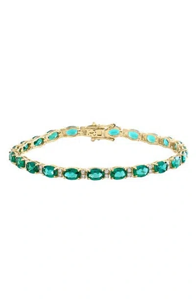 Effy 14k Gold Stone & Diamond Bracelet In Green