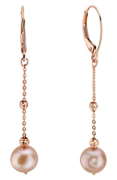 Effy 14k Rose Gold Cultured Freshwater Pearl Drop Earrings
