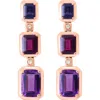 Effy 14k Rose Gold Diamond & Gemstone Link Drop Earrings