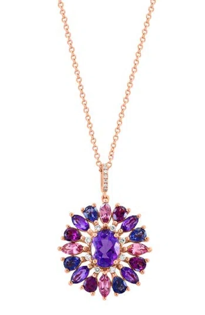 Effy 14k Rose Gold Diamond & Gemstone Pendant Necklace