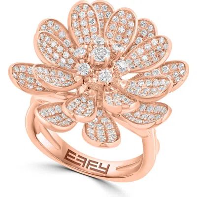 Effy 14k Rose Gold Diamond Bloom Cocktail Ring In 14k Gold