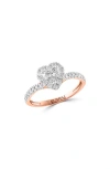 Effy 14k Rose Gold Lab Created Diamond Heart Ring In White/ Rose Gold