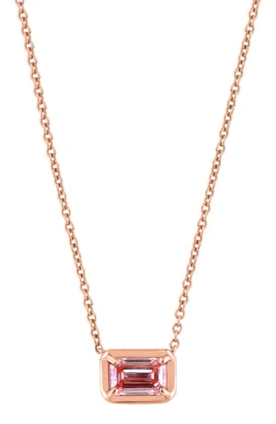 Effy 14k Rose Gold Lab Created Pink Diamond Pendant Necklace