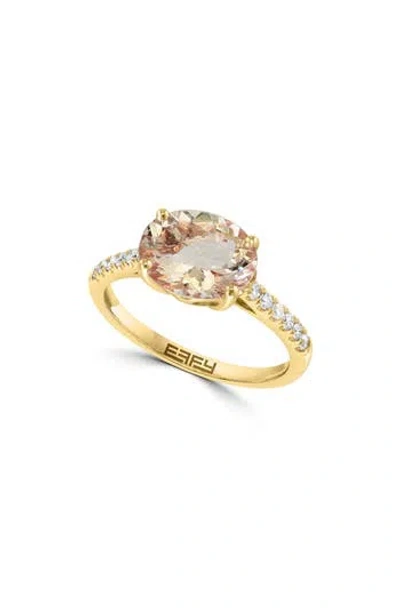 Effy 14k Rose Gold Oval Morganite & Diamond Ring