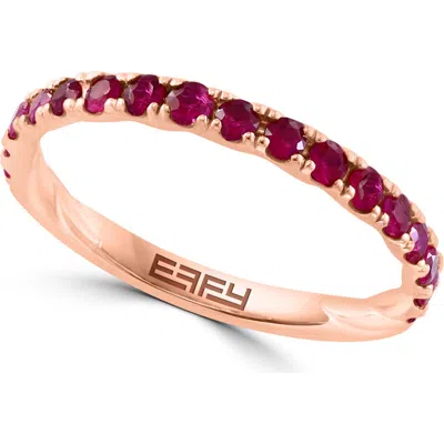 Effy 14k Rose Gold Plated Ruby Band Ring In Multi
