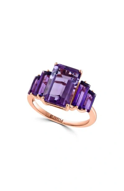 Effy 14k Rose Gold Semiprecious 5-stone Ring In Purple