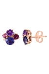 Effy 14k Rose Gold Semiprecious Stone & Diamond Cluster Stud Earrings In Multi