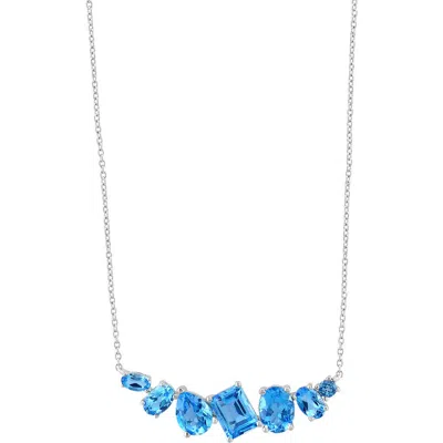 Effy 14k White Gold ,blue Topaz Necklace In Multi